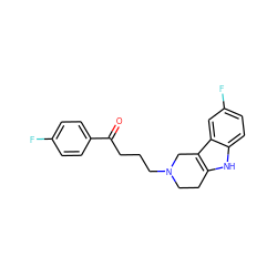 O=C(CCCN1CCc2[nH]c3ccc(F)cc3c2C1)c1ccc(F)cc1 ZINC000019418777