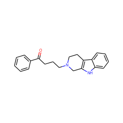 O=C(CCCN1CCc2c([nH]c3ccccc23)C1)c1ccccc1 ZINC000013526513