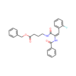 O=C(CCCNC(=O)/C(=C\c1ccccc1F)NC(=O)c1ccccc1)OCc1ccccc1 ZINC000008672090