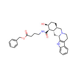 O=C(CCCNC(=O)[C@H]1[C@@H](O)CC[C@H]2CN3CCc4c([nH]c5ccccc45)[C@@H]3C[C@@H]21)OCc1ccccc1 ZINC000028525602