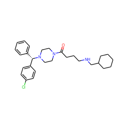 O=C(CCCNCC1CCCCC1)N1CCN([C@@H](c2ccccc2)c2ccc(Cl)cc2)CC1 ZINC000043203583