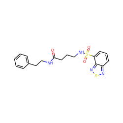 O=C(CCCNS(=O)(=O)c1cccc2nsnc12)NCCc1ccccc1 ZINC000004101566