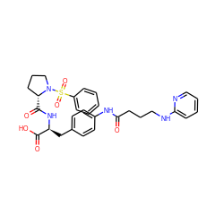 O=C(CCCNc1ccccn1)Nc1ccc(C[C@H](NC(=O)[C@@H]2CCCN2S(=O)(=O)c2ccccc2)C(=O)O)cc1 ZINC001772642619