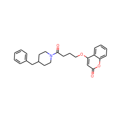 O=C(CCCOc1cc(=O)oc2ccccc12)N1CCC(Cc2ccccc2)CC1 ZINC000096271530