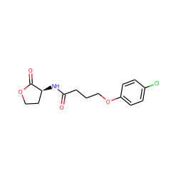 O=C(CCCOc1ccc(Cl)cc1)N[C@H]1CCOC1=O ZINC000064746265