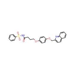 O=C(CCCOc1ccc(OCc2ccc3ccccc3n2)cc1)NS(=O)(=O)c1ccccc1 ZINC000028219105