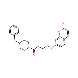 O=C(CCCOc1ccc2ccc(=O)oc2c1)N1CCC(Cc2ccccc2)CC1 ZINC000169352280