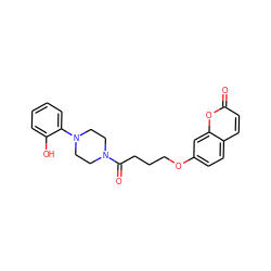 O=C(CCCOc1ccc2ccc(=O)oc2c1)N1CCN(c2ccccc2O)CC1 ZINC000169352276