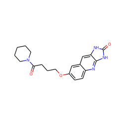 O=C(CCCOc1ccc2nc3[nH]c(=O)[nH]c3cc2c1)N1CCCCC1 ZINC000001548559