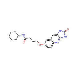 O=C(CCCOc1ccc2nc3[nH]c(=O)[nH]c3cc2c1)NC1CCCCC1 ZINC000013725644