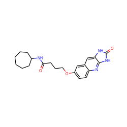 O=C(CCCOc1ccc2nc3[nH]c(=O)[nH]c3cc2c1)NC1CCCCCC1 ZINC000013725652