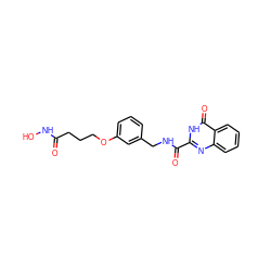 O=C(CCCOc1cccc(CNC(=O)c2nc3ccccc3c(=O)[nH]2)c1)NO ZINC000043153042