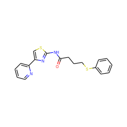 O=C(CCCSc1ccccc1)Nc1nc(-c2ccccn2)cs1 ZINC000006848052