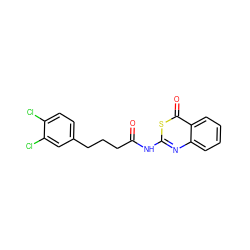 O=C(CCCc1ccc(Cl)c(Cl)c1)Nc1nc2ccccc2c(=O)s1 ZINC000096905824