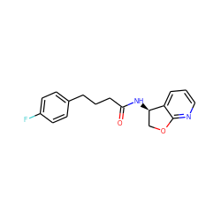 O=C(CCCc1ccc(F)cc1)N[C@@H]1COc2ncccc21 ZINC000146488680