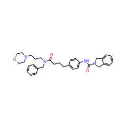 O=C(CCCc1ccc(NC(=O)N2Cc3ccccc3C2)cc1)N(CCCN1CCOCC1)Cc1ccccc1 ZINC000167151060