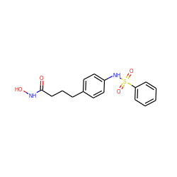 O=C(CCCc1ccc(NS(=O)(=O)c2ccccc2)cc1)NO ZINC000026718736