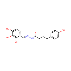 O=C(CCCc1ccc(O)cc1)N/N=C/c1ccc(O)c(O)c1O ZINC001772619441