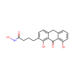 O=C(CCCc1ccc2c(c1O)C(=O)c1c(O)cccc1C2)NO ZINC000013606196