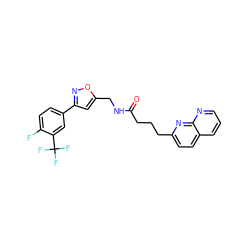 O=C(CCCc1ccc2cccnc2n1)NCc1cc(-c2ccc(F)c(C(F)(F)F)c2)no1 ZINC000072315715