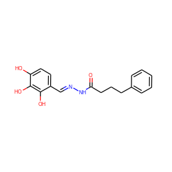 O=C(CCCc1ccccc1)N/N=C/c1ccc(O)c(O)c1O ZINC001772639525