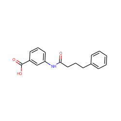 O=C(CCCc1ccccc1)Nc1cccc(C(=O)O)c1 ZINC000000457447