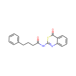 O=C(CCCc1ccccc1)Nc1nc2ccccc2c(=O)s1 ZINC000096905821