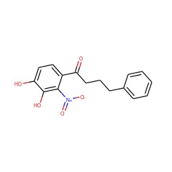 O=C(CCCc1ccccc1)c1ccc(O)c(O)c1[N+](=O)[O-] ZINC000013677662