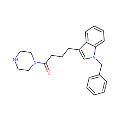 O=C(CCCc1cn(Cc2ccccc2)c2ccccc12)N1CCNCC1 ZINC000028704781