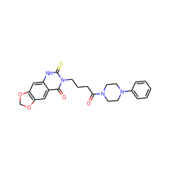 O=C(CCCn1c(=S)[nH]c2cc3c(cc2c1=O)OCO3)N1CCN(c2ccccc2)CC1 ZINC000002975264