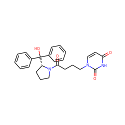 O=C(CCCn1ccc(=O)[nH]c1=O)N1CCC[C@@H]1C(O)(c1ccccc1)c1ccccc1 ZINC000084757670