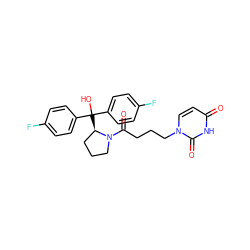 O=C(CCCn1ccc(=O)[nH]c1=O)N1CCC[C@H]1C(O)(c1ccc(F)cc1)c1ccc(F)cc1 ZINC000084757675