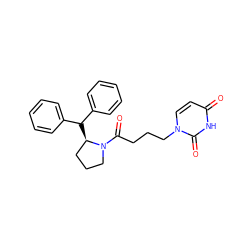 O=C(CCCn1ccc(=O)[nH]c1=O)N1CCC[C@H]1C(c1ccccc1)c1ccccc1 ZINC000084653020