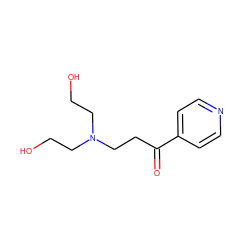 O=C(CCN(CCO)CCO)c1ccncc1 ZINC000045337255