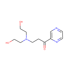 O=C(CCN(CCO)CCO)c1cnccn1 ZINC000045368549