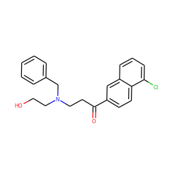 O=C(CCN(CCO)Cc1ccccc1)c1ccc2c(Cl)cccc2c1 ZINC000045366675