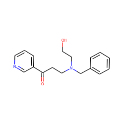 O=C(CCN(CCO)Cc1ccccc1)c1cccnc1 ZINC000045357610