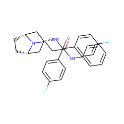 O=C(CCN1[C@H]2CC[C@@H]1C[C@H](NC(c1ccc(F)cc1)c1ccc(F)cc1)C2)Nc1ccccc1 ZINC000101061029