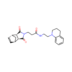 O=C(CCN1C(=O)[C@H]2[C@H]3C=C[C@@H](C3)[C@H]2C1=O)NCCN1CCCc2ccccc21 ZINC000101212642