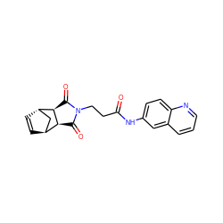 O=C(CCN1C(=O)[C@H]2[C@H]3C=C[C@@H](C3)[C@H]2C1=O)Nc1ccc2ncccc2c1 ZINC000100616750