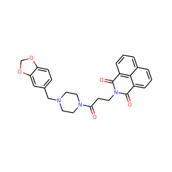 O=C(CCN1C(=O)c2cccc3cccc(c23)C1=O)N1CCN(Cc2ccc3c(c2)OCO3)CC1 ZINC000019867562