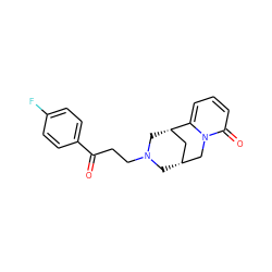 O=C(CCN1C[C@@H]2C[C@H](C1)c1cccc(=O)n1C2)c1ccc(F)cc1 ZINC000040428868