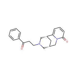 O=C(CCN1C[C@@H]2C[C@H](C1)c1cccc(=O)n1C2)c1ccccc1 ZINC000062146825