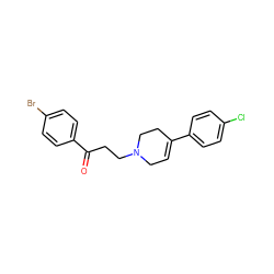 O=C(CCN1CC=C(c2ccc(Cl)cc2)CC1)c1ccc(Br)cc1 ZINC000013834232