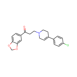 O=C(CCN1CC=C(c2ccc(Cl)cc2)CC1)c1ccc2c(c1)OCO2 ZINC000013834236