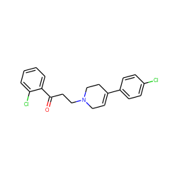 O=C(CCN1CC=C(c2ccc(Cl)cc2)CC1)c1ccccc1Cl ZINC000013834238