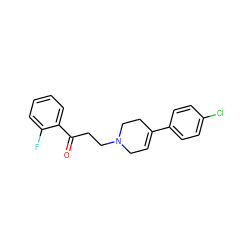 O=C(CCN1CC=C(c2ccc(Cl)cc2)CC1)c1ccccc1F ZINC000013834235