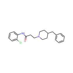 O=C(CCN1CCC(Cc2ccccc2)CC1)Nc1ccccc1Cl ZINC000022194260