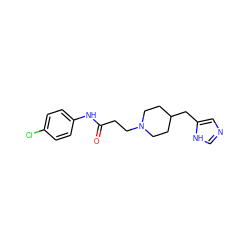 O=C(CCN1CCC(Cc2cnc[nH]2)CC1)Nc1ccc(Cl)cc1 ZINC000003919872