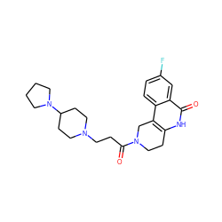 O=C(CCN1CCC(N2CCCC2)CC1)N1CCc2[nH]c(=O)c3cc(F)ccc3c2C1 ZINC000013536356